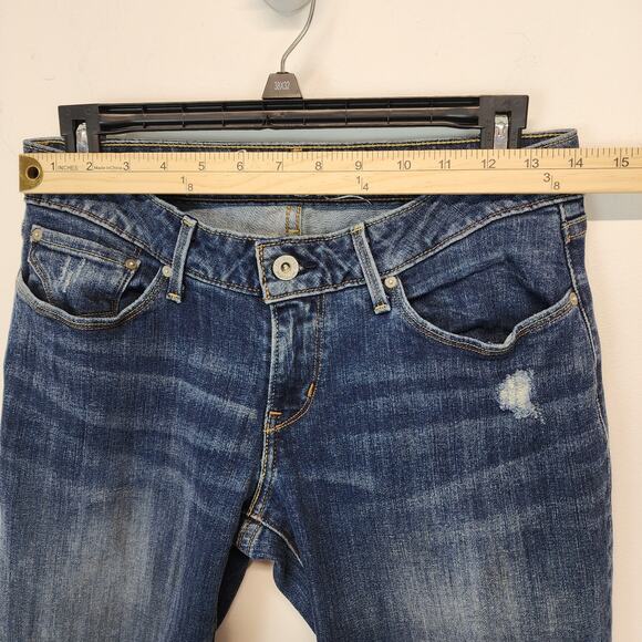 Levis Bold Curve Low Rise Bootcut Jeans Size 29" Blue Distressed Cowgirl Y2K - Picture 8 of 13